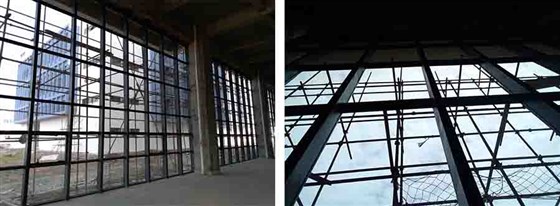 玻璃幕墻工程內部搭建
